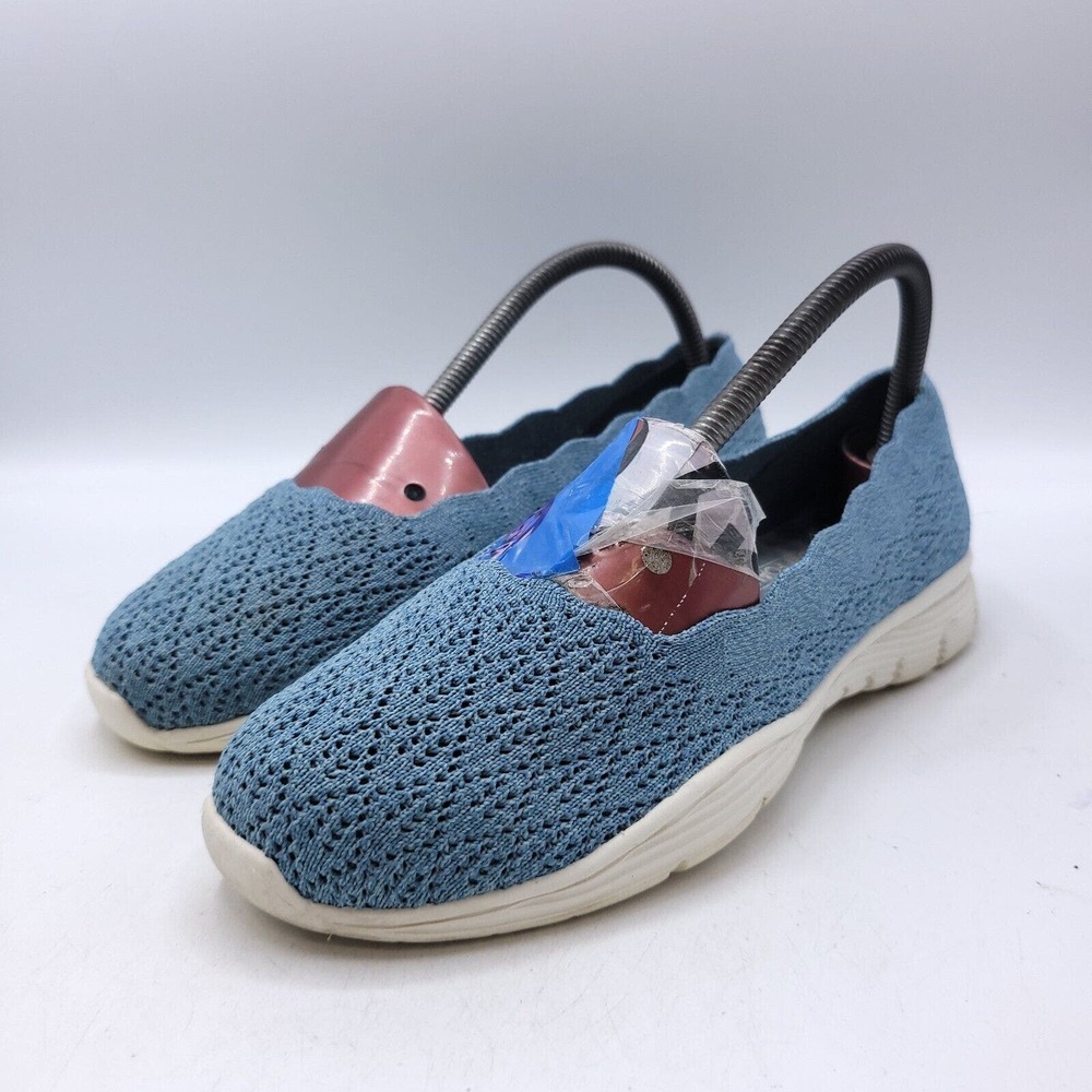 Skechers Seager Infield Slip On Walking Shoe Womens Size 8 49620 Blue White